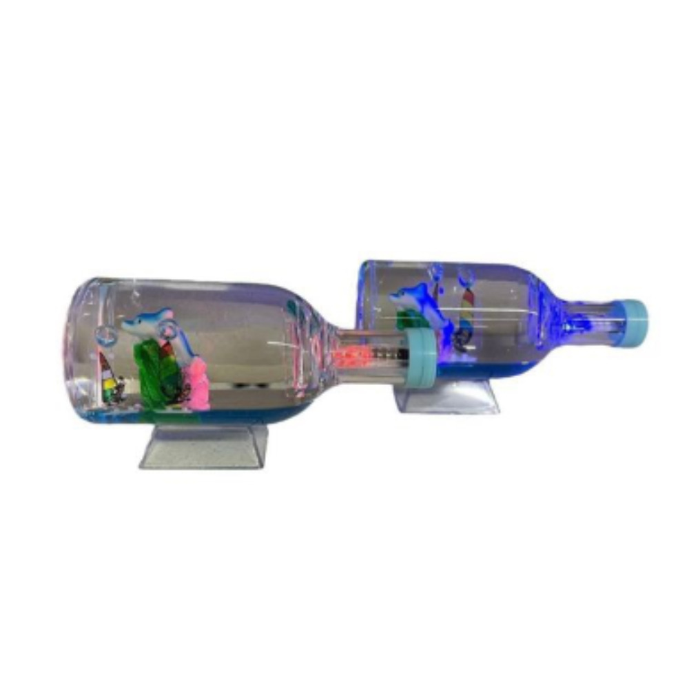 PORTAPLUMA BOTELLA ACOSTADA CON LUZ